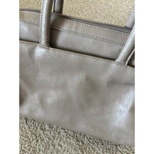Bueno Beige Soft Faux ostrich leather Satchel  bag handbag